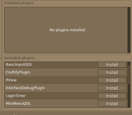 Plugins Menu